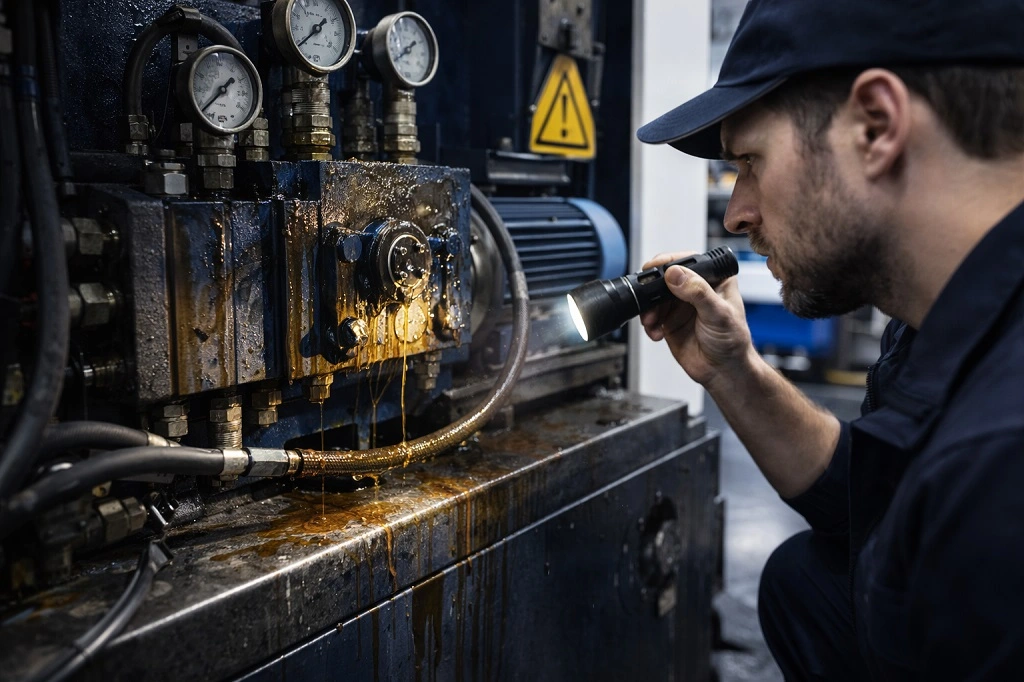 نشانههای نیاز به اورهال دستگاه تزریق پلاستیک کارکرده 1 بازرسی سیستم هیدرولیک